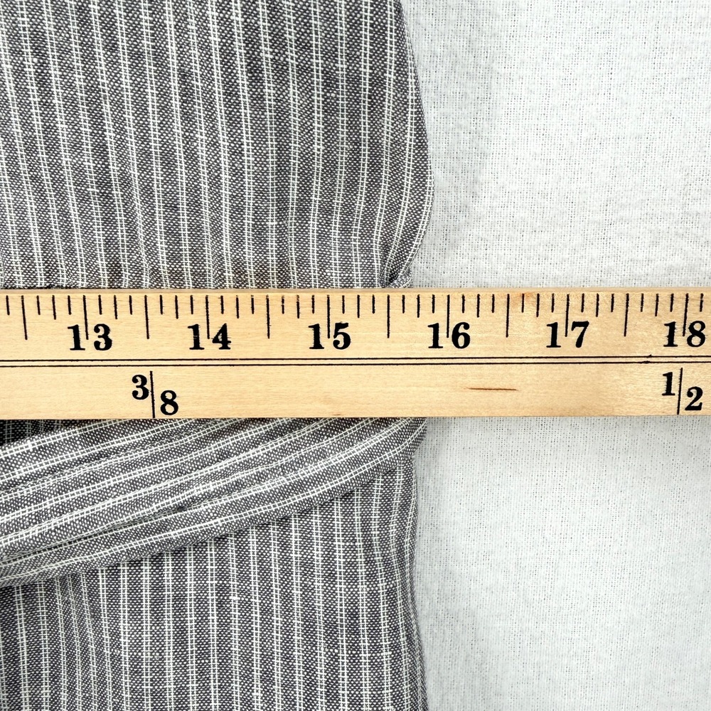 Everlane Jumpsuit Women 2 Gray Striped Linen Sleeveless Belted Wide Leg - Picture 13 of 16
